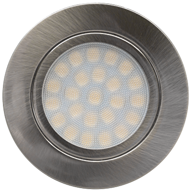 LED møbelspot, 4W, 4200K, 230V AC, IP44, Satin nickel