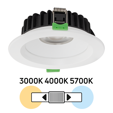 LED downlight til indbygning, 10W, 3000K/4000K/5700K, 220-240V AC, IP44, dæmpbar