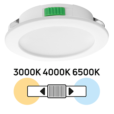 LED Indbygningsspot, 4W, 3000K/4000K/6500K, 12V DC, IP44, Hvid