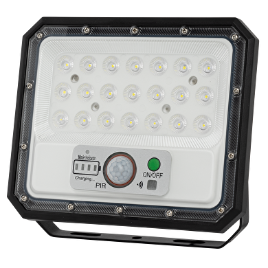 Solar LED projektør m. PIR sensor, 90°, 5W, 5500K, IP65