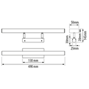 LED bathroom lighting fixture 14W, 4200K, 220-240V АC, chrome, IP44