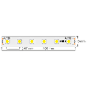 PROFF. LED BÅND/STRIPS MED KONSTANT STRØM, VARMT HVID, 14,4W/M, 24V DC, 60 LEDs/M, 5 M/RULLE, IKKE VANDTÆT