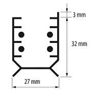 Skinne til Led Track Light, 4 pin, 1m, hvid