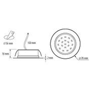 LED møbelspot, 4W, 4200K, 230V AC, IP44, guld