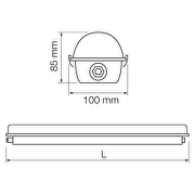 LED armatur PC, 54W, 4000K, IP65, 1,5 m