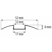 Aluminum profil til LED fleksibelt strips, transitional, 2m