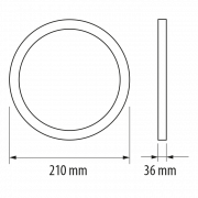 Ramme til påbygning af rund led panel LPRB1227, LPRB1242