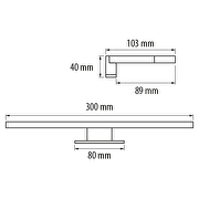 Led Bad/Galleri lampe, 5W, 4200K, krom, IP44