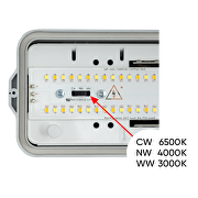 LED armature med CCT omskifter, PC, 1.5m, 33W, 220V-240V AC, IP66