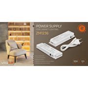 LED strømforsyning til Led møblespot 12V DC, 36W, 4 udgange, 3А, IP20