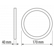 LED-panel (under loft), runde  12W, 2700K, 220V, varm lys, SMD2835