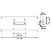 LED Badeværelseslampe, 8W, 2700K, krom, IP44